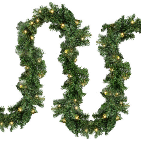 SWANEW Ghirlanda di Natale Ghirlanda di abete Decorazione natalizia per interni ed esterni Ghirlanda artistica 5m 100 LED (1/5)