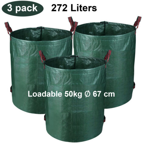 SWANEW Saccheggio 3x sacchette di sacchette di sacchette per sacca per sacca per sacca per foglia per il compost tagliato verde 272L (1/5)