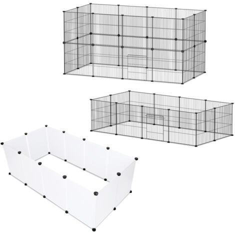 SWANEW Recinto da esterno Recinto a rete Playpen per conigli Playpen Gabbia per piccoli animali ruspanti Recinto Nero 110 x 110 x 47 cm