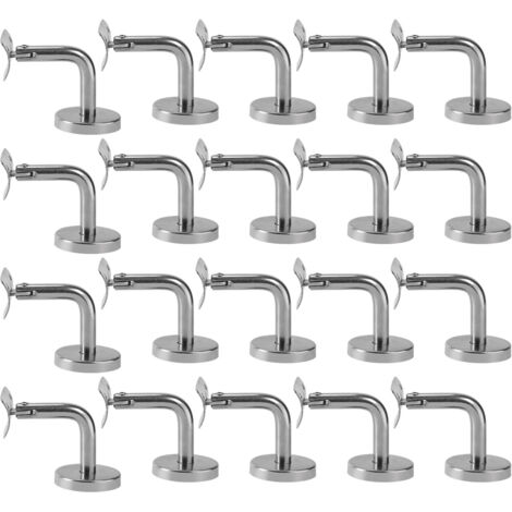 SWANEW 20PCS Supporto corrimano Acciaio inox 304 Vite fissa gomito supporto corrimano barra per corridoi scale interne ed esterne