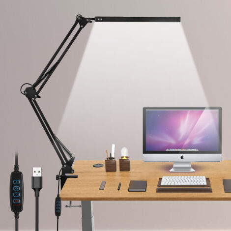 SWANEW Lampada da scrivania a LED 10w lampada da tavolo flessibile Light Light Light Light Dimmeble 3 Temperature di colore. 10 livelli di luminosità per lavoro. apprendimento della lampada architetto (1/5)