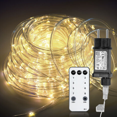 SWANEW Tubo luminoso a LED con telecomando Tubo luminoso a LED per esterni/interni Tubo luminoso a catena giallo-10m (1/5)
