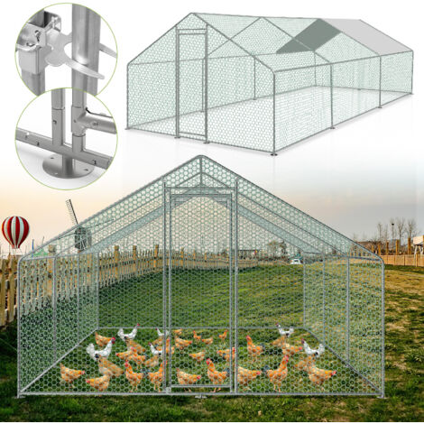Randaco Recinzione per pollaio 3x4 M con porta laterale e tetto a cupola 12 m²