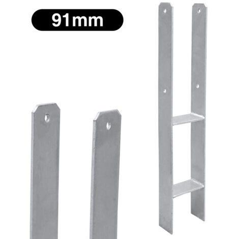 Randaco Ancora a H per ancoraggi - Ancoraggio a terra Resistente per Garage - Boccola a terra altezza 600 mm - Supporto per piede del palo 91 mm - 2 pezzi (1/5)