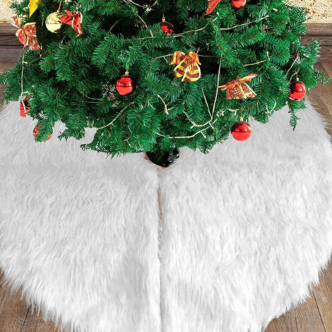 Gonna Per Albero Di Natale In Peluche | Base Rotonda Imbottita Con Chiusura Velcro | Morbida Decorazione Natalizia