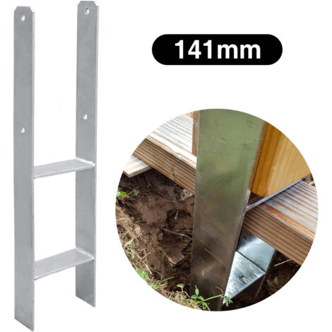 SWANEW 4x ancoraggi H supporto palo 141x600mm Piede palo H ancoraggio Staffa palo Ancoraggio palo (1/5)