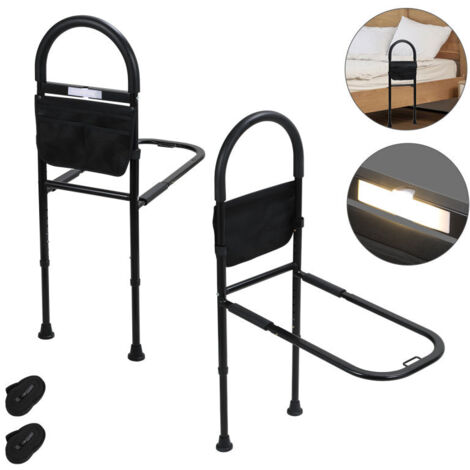 SWANEW Letto Rising Aid Bed Rail Fall Out Guard con borsa di stoccaggio rimovibile Altezza regolabile (80-104CM) con LED (1/5)