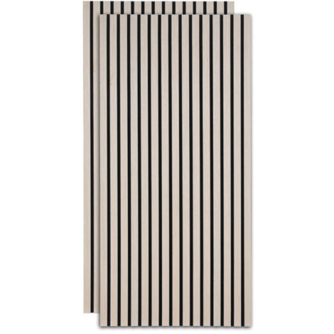 SWANEW Pannello acustico Rivestimento murale in MDF Pannello murale acustico naturale Pannelli murali moderni 2x 120x60x2,1 cm Legno di quercia