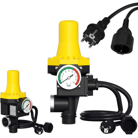 SWANEW Pressostato da giardino Regolatore di pressione pompa 10 bar max 1,1kw con cavo giallo (1/5)