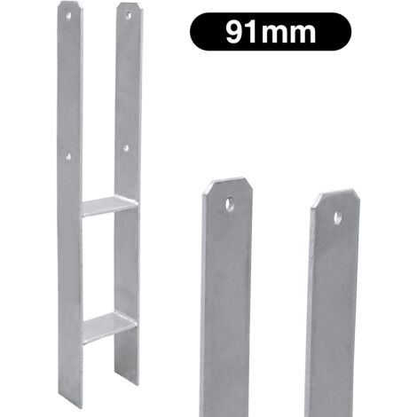SWANEW 2x ancoraggi H supporto palo 91x600mm Piede palo H ancoraggio Piede palo Ancoraggio palo (1/5)