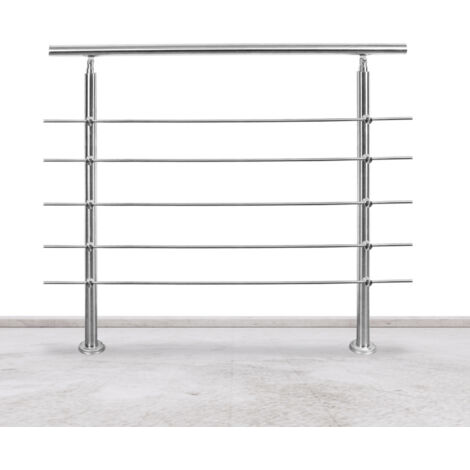 SWANEW Ringhiera 150 cm acciaio inox 5 binari corrimano balaustra aiuto scala balcone interno esterno