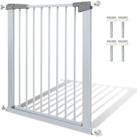 SWANEW Cancelletto di sicurezza per bambini Estensibile 76-83cm, Barriera a pressione senza fori, Griglia per porte per bambini e cani, Larghezza regolabile si adatta a spazi diversi (1/5)