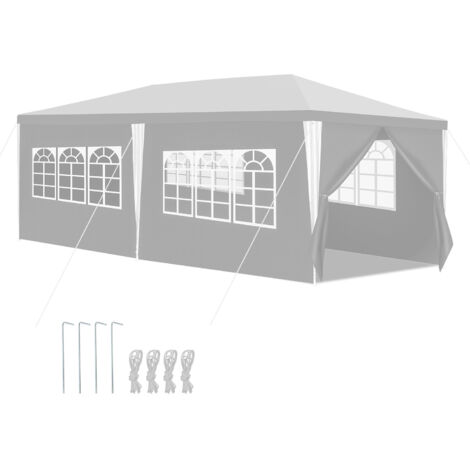 SWANEW Tenda o pergolato Tenda per ricevimenti con pannelli laterali rimovibili Grande Bianco 3x6m (1/5)