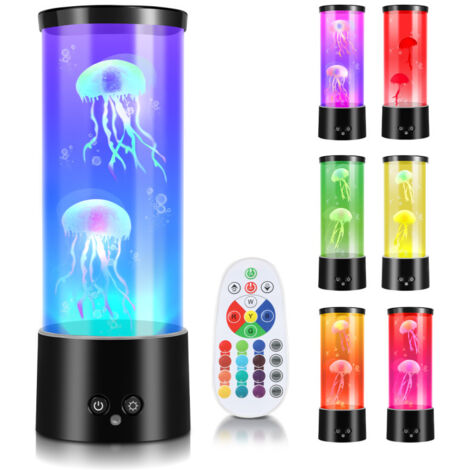 SWANEW Lampada Medusa per acquari con telecomando e 12 effetti luminosi che cambiano colore