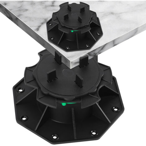 SWANEW Set di 50 piedini regolabili con anello di fissaggio, piedino per terrazza, piedino per terrazza, soletta, piedini regolabili 72-140 mm