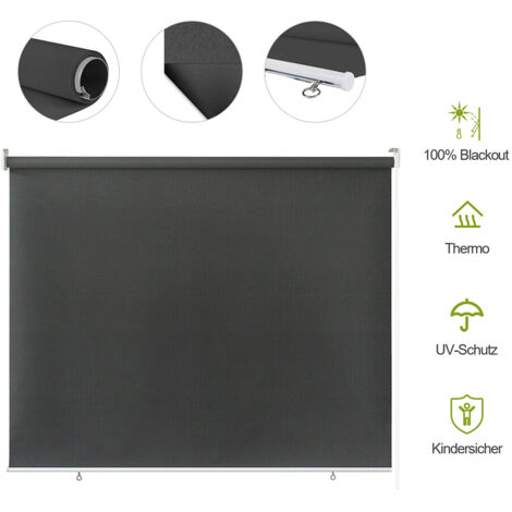 SWANEW Servizio di tenda da sole 140 x 140 cm Dalcony Sun dalla crema solare. trave da sole verticale UV. parabrezza e schermo di privacy. realizzato in metallo e poliestere. antracite
