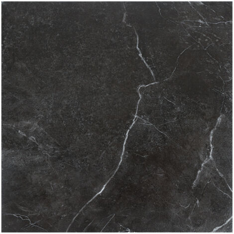 SWANEW Pavimento adesivo in PVC -3 Scatole da 33 piastrelle viniliche autoadesive - marmo nero - ca. 3 m²