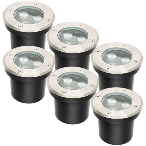 SWANEW 6x 3W Faretto da terra IP67 Faretto da incasso a pavimento con luce a LED Faretto da pavimento a terra