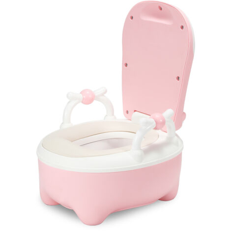 Sedile Riduttore WC per Bambini Ovale Morbido con Paraspruzzi Azzurro