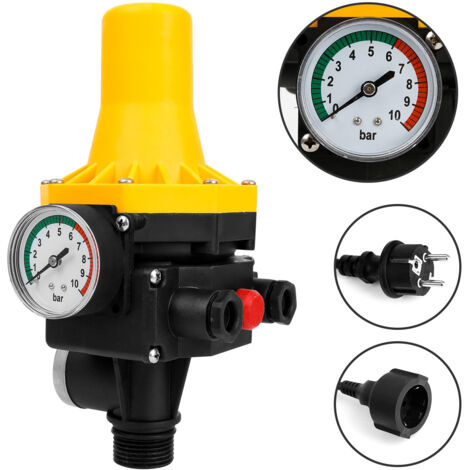 SWANEW Pressostato da giardino Regolatore di pressione pompa 10 bar max 1,1kw con cavo giallo (1/5)