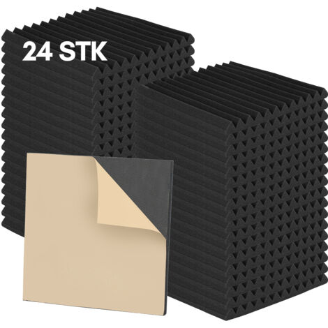 SWANEW Set di 24 pannelli fonoassorbenti per pareti e soffitti in schiuma acustica L.30 x l.30x H.2.5 cm pannelli acustici