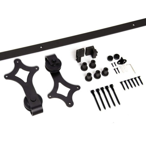 SWANEW Set di montaggio per sistema di ante scorrevoli binario di scorrimento per ante scorrevoli in legno ferramenta per ante scorrevoli 183/200cm (1/5)