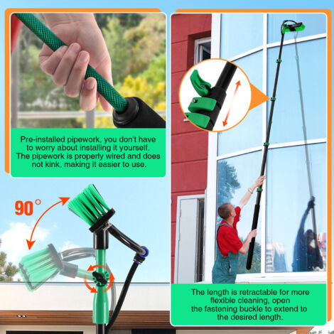 Spazzola pulizia manico lungo, 3 in 1 spazzola doccia, spugna raschietto per bagno, vasca, pavimento, parete (giallo) | Leroy Merlin