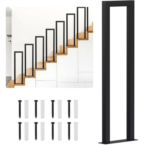 SWANEW 95 cm a U Nero Ghisa balaustra verniciata a polvere Corrimano Maniglia per scale Tenuta sicura