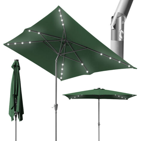 SWANEW 210 x 140 cm ombrelloni da balcone ombrellone rettangolare inclinabile regolabile in altezza con manovella in ferro,Verde