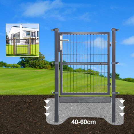 Cancello Da Giardino A Doppia Anta In Metallo 300x120 Cm – Verde, Con Palo, Serratura E Chiavi