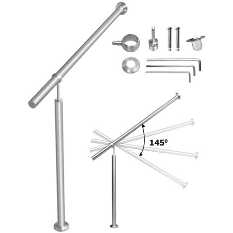SWANEW Corrimano in acciaio inox per scale esterne/interne Angolo regolabile per il montaggio a parete 120 cm