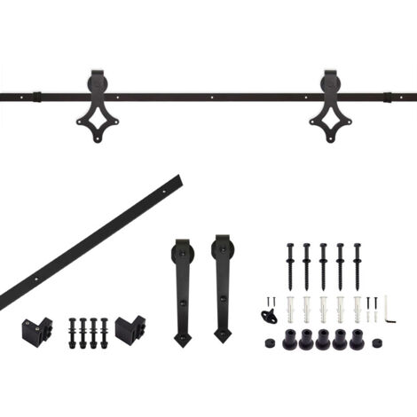 SWANEW Sistema di porte scorrevoli Sistema di porte scorrevoli Ferramenta per porte Guida per porte Maniglia per porte in legno-Diamond-200cm (1/5)