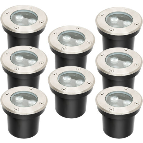 SWANEW 8x 3W Faretto da terra IP67 Faretto da incasso a pavimento con luce a LED Faretto da pavimento a terra