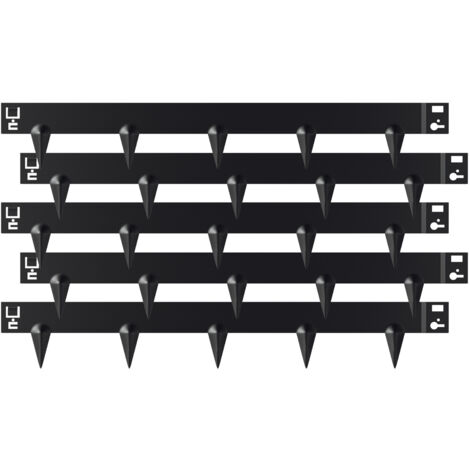SWANEW Bordatura del prato Bordatura del giardino Barriera per le radici Protezione Acciaio 100x15cm 5m Nero (1/5)