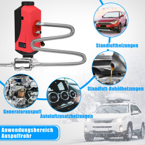 Tubo Scarico per Generatore, 200CM Tubo Scarico Marmitta Set Riscaldatore Ausiliario Silenziatore Scarico Auto Tubo Acciaio Inossidabile con Due Morsetti Acciaio Inossidabile Riscaldatore Diesel