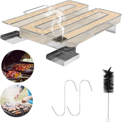 SWANEW Generatore di fumo freddo. Generatore di fumo in acciaio inox. con spazzola per la pulizia del barbecue (1/5)