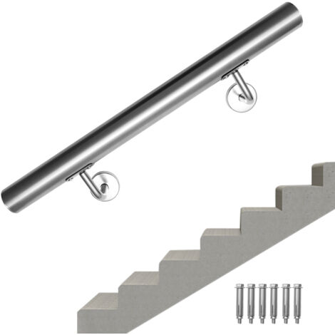SWANEW Tube et Bar Métallique Courante 180cm Balaustra in acciaio inox Extérieur & Intérieur Ringhiera per scala con attacco (1/5)