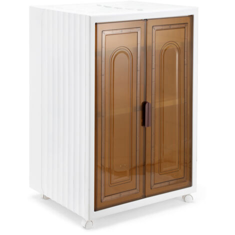 SWANEW Scatola di plastica pieghevole con ruote porta magnetica 3 livelli per vestiti, libri, giocattoli, cassa per camera da letto, soggiorno, cucina 7047.598.5CM (1/5)