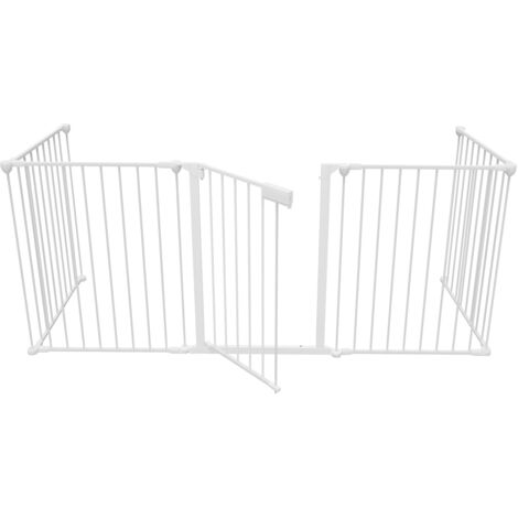 Cancelletto di sicurezza a 5 pannelli 310x75cm Protezione camino Firewall 310x75cm Cancelletto di sicurezza bianco per animali da compagnia Cancelletto di sicurezza per bambini Protezione camino Firew