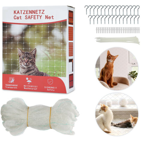 SWANEW Rete per gatti Altri accessori per gatti Rete di sicurezza Rete per balconi Rete per uccelli per gatti odTrasparente 3x8m