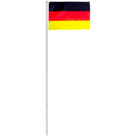 Asta per bandiera in alluminio da 6,5 m con bandiera della Germania, base, corda, gancio, tappo
