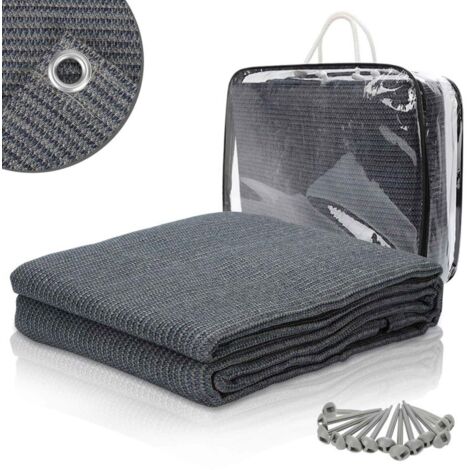 SWANEW Tenda da sole impermeabile tappeto campeggio tenda terra all'aperto telone picnic copertura caravan - Grigio - 250x300cm (1/5)