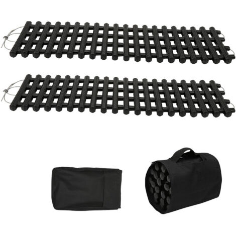 SWANEW 2X tavole di trazione (80 CM) con materiale TPR, tavole di recupero per fuoristrada/autovetture/pickup/SUV/motorhome, coppia di tappetini di trazione per pneumatici, borse di stoccaggio, corte,