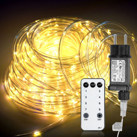 SWANEW 20 metri di tubo luminoso a LED. tubo luminoso a LED per interni ed esterni per giardino. Natale. matrimonio. festa. soggiorno. striscia luminosa a LED IP65. bianco caldo (1/5)