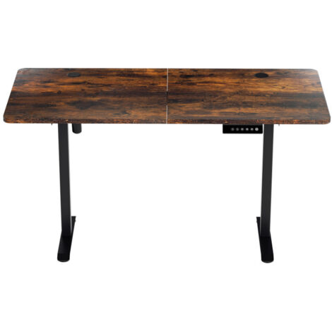 SWANEW Scrivania elettrica regolabile in altezza 140x60cm Scrivania ergonomica motorizzata, con Memory Control, altezza regolabile, Vintage Brown