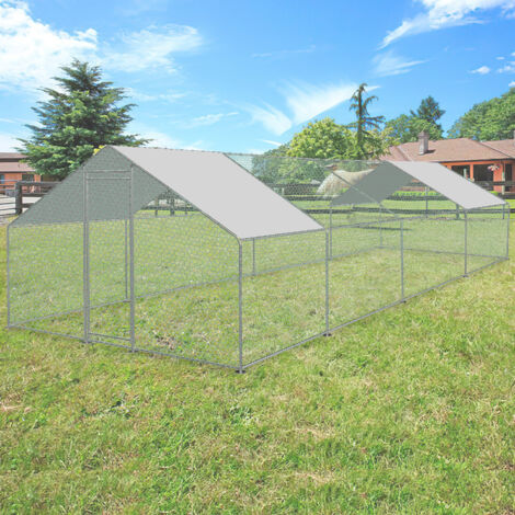 SWANEW Pollaio 8x3 M con porta laterale e tetto a cupola 24 m².