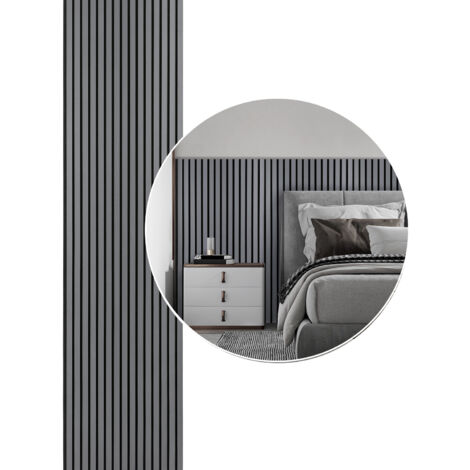 SWANEW Pannello acustico a parete Pannelli moderni a parete in legno impiallacciato e feltro Pannelli a parete in MDF 1x 120x60x2.1cm Grigio