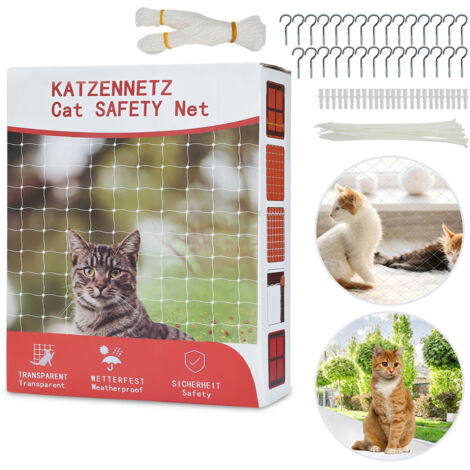 SWANEW Rete per gatti Altri accessori per gatti Rete di protezione per gatti trasparente per balconi Rete per balconi 3x8m