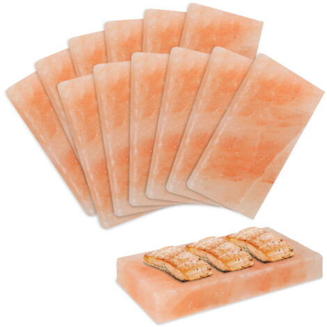 Izrielar Set di 2 pietre salate per barbecue, 20 x 10 x 2,5 cm, pietre per il sale, pietra salata riutilizzabile, sale originale della promontagna