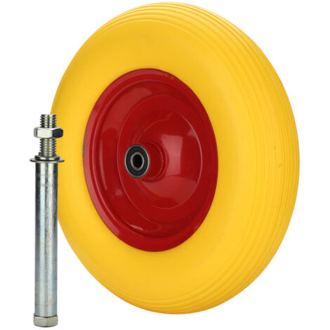 SWANEW Ruota per carriola in gomma piena - ruota per carrello. ruota per carriola. ruota di scorta - giallo 200 kg di carico (1/5)
